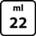 Cantidad de llenado de 22 ml